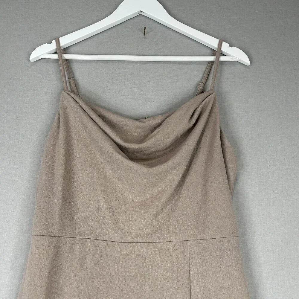 Birdy Grey Womens Dress Large Pink Cowl Flowy Side Slit Gown Formal Bridesmaid - Picture 3 of 11